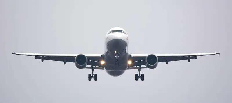 Passenger plane taking off